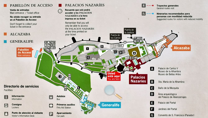amplificar el plano de los edificios de la alhambra