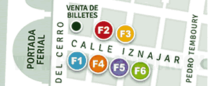 plano de las paradas de los autobuses feriales