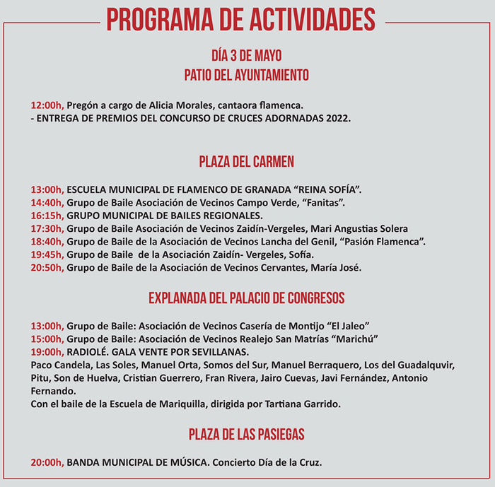 programa de actividades cruces granada 2022