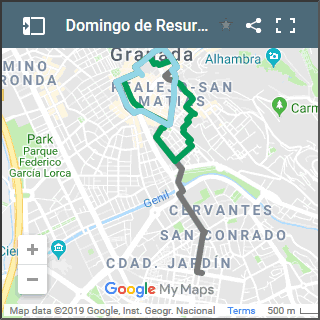 mapa de procesiones de domingo de resurreccion en granada