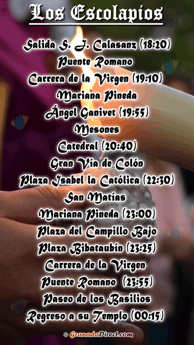 horario de los escolapios del viernes santo