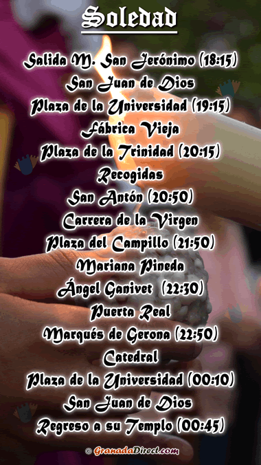 horario de soledad segunda procession