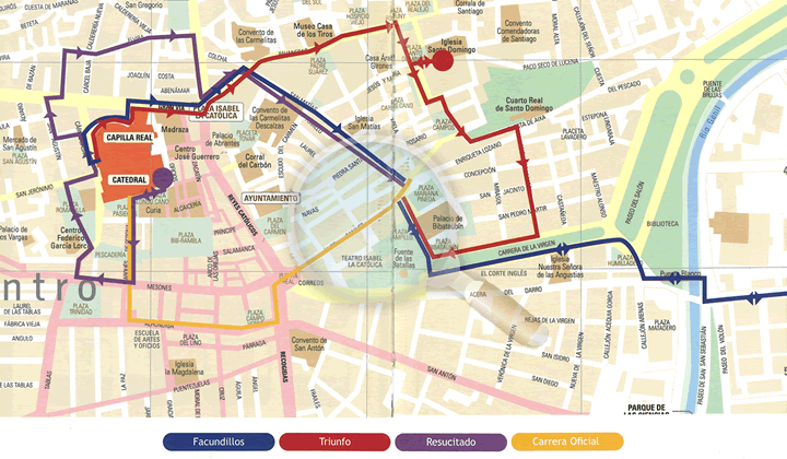 itinerarios de las procesiones domingo de resurrecion en granada