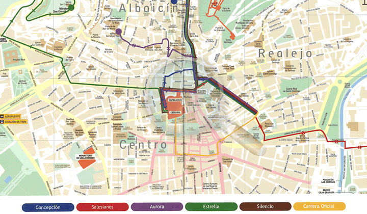 itinerarios de las procesiones jueves santo en granada