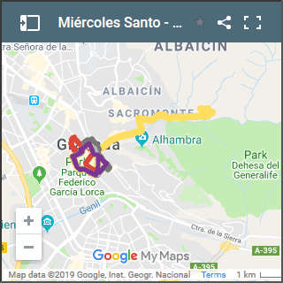 mapa de procesiones de miercoles santo en granada
