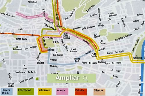plano del recorrido del jueves santo en granada