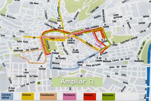 plano del recorrido del miercoles santo en granada