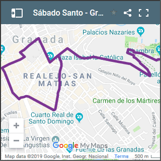 mapa de procesiones de sabado santo en granada
