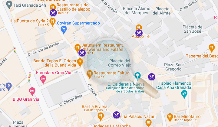 mapa de las terterias de granada