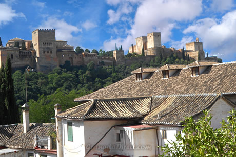 vista a la alhambra desde la casa del chapiz