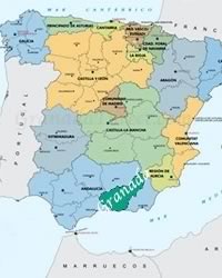 mapa de españa y de la provincia de granada