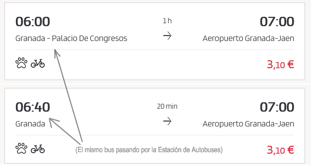 horas de salida de los buses