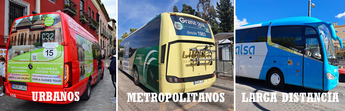 tipos de autobuses de granada