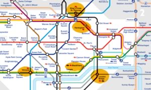 plano de estaciones de tren con conexiones con aeropuerto de gatwick