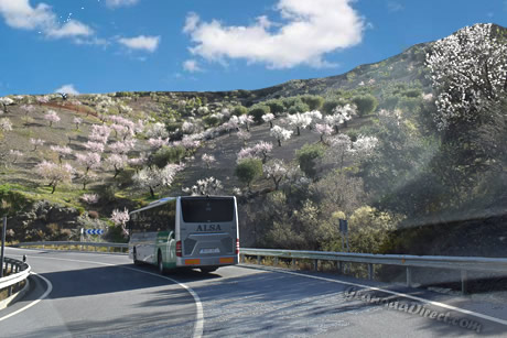 bus por la carreterra de alpujarra