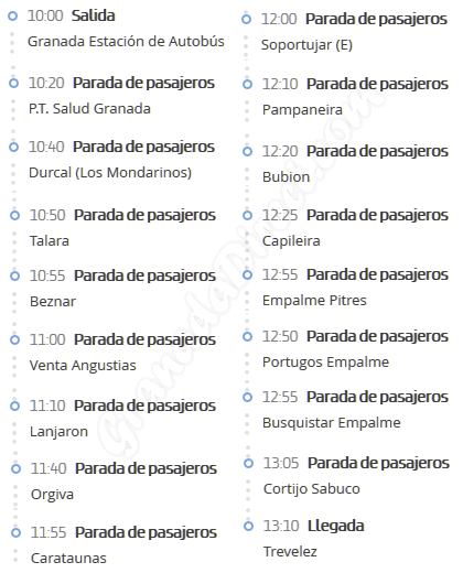 horarios de los autobuses entre granada y alpujarra