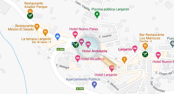 mapa de ubicacion de los restaurantes de lanjaron