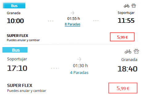 horario de autobuses a soportujar