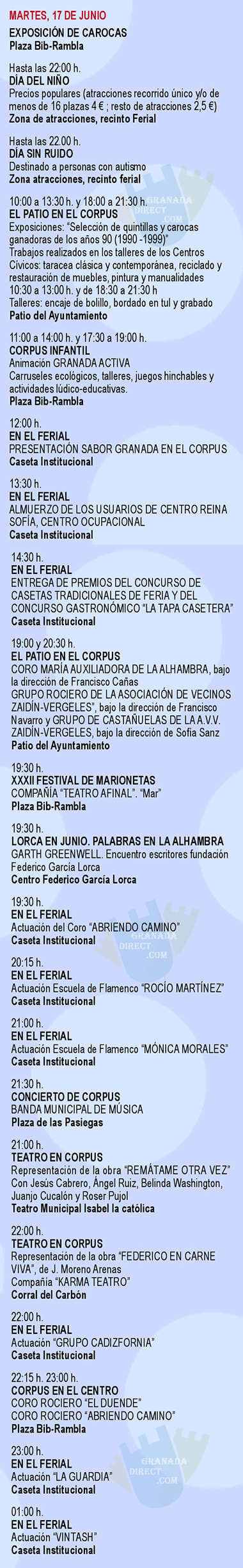 actividades del corpus de granada 2025