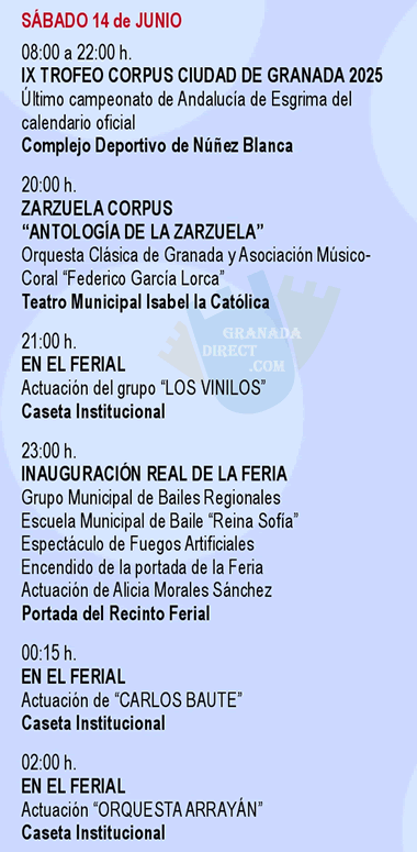 programa del primer sabado del corpus de granada 2025