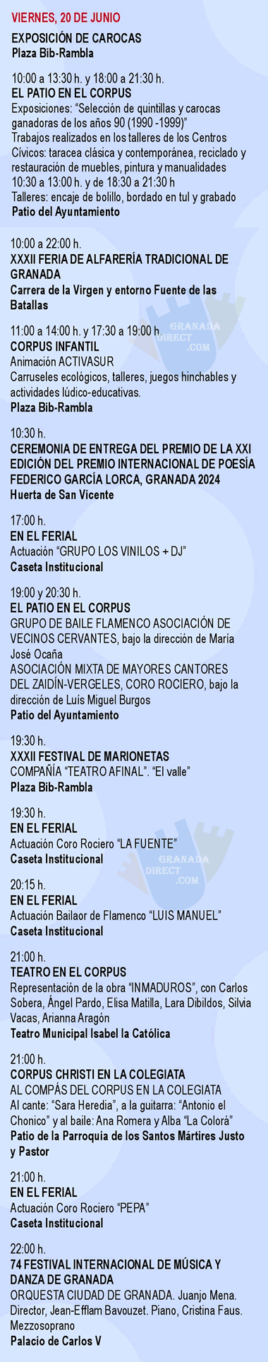 programacion de conciertos, talleres y exposiciones el viernes 2025