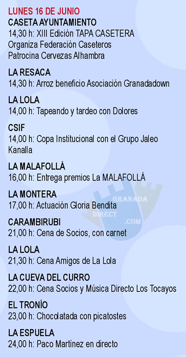 programa fiestas de feria de granada 2025