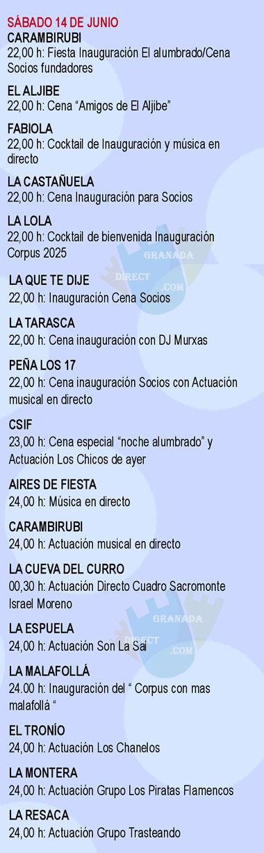 programa del primer sabado de feria de granada 2025