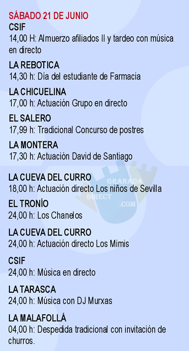 programacion de feria sabado del 2025
