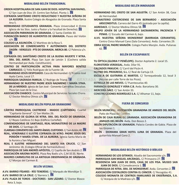 lista de belenes de granada