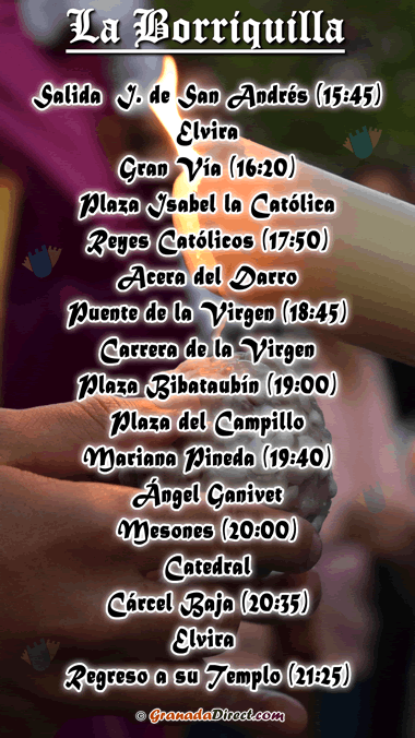 horario de borriquila en domingo de ramos