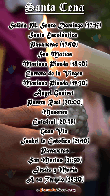 horario de santa sena en domingo de ramos