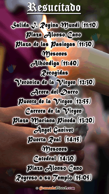 horario del resucitado del domingo de resurrección
