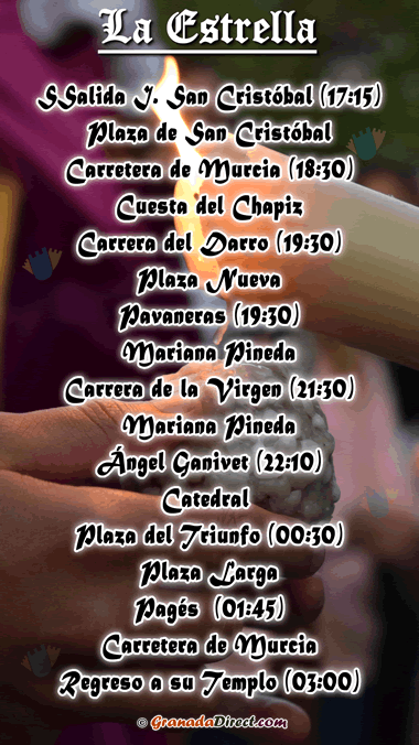 horario de la estrella del jueves santo