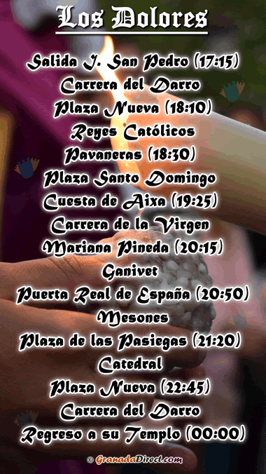 horario de la virgen de los dolores del lunes santo