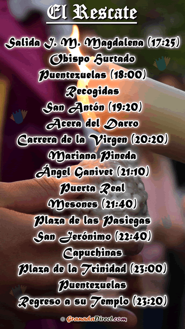 horario del rescate del lunes santo