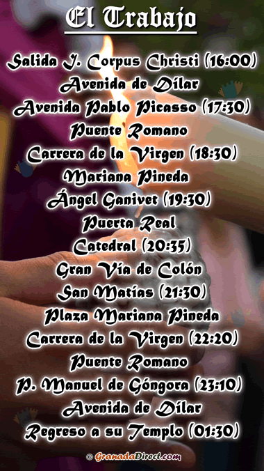 horario del trabajo del lunes santo