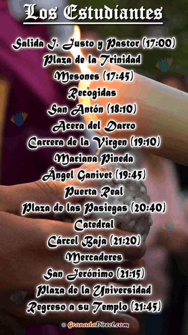 horario de los estudiantes del miércoles santo