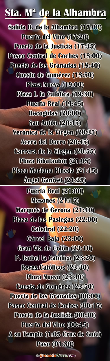 salida y horario de la alhambra hasta ángel ganivet