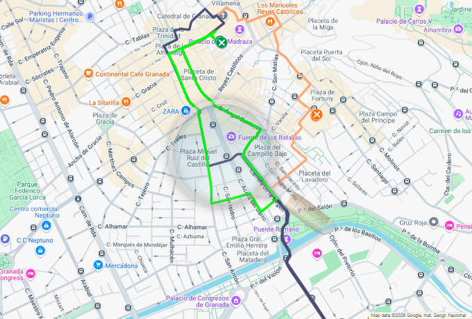 mapa de las procesiones del domingo de resurreccion en granada 2026