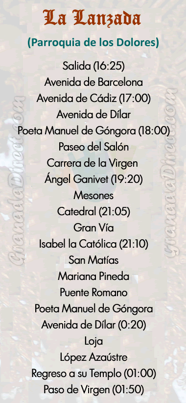 martes santo granada la lanzada