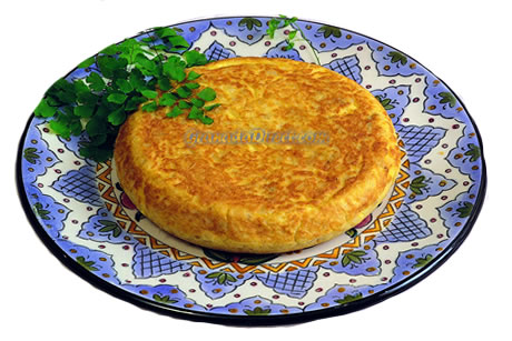 un plato típico con tortilla española