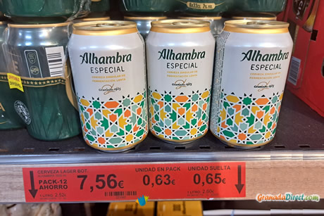 dos latas de cerveza alhambra