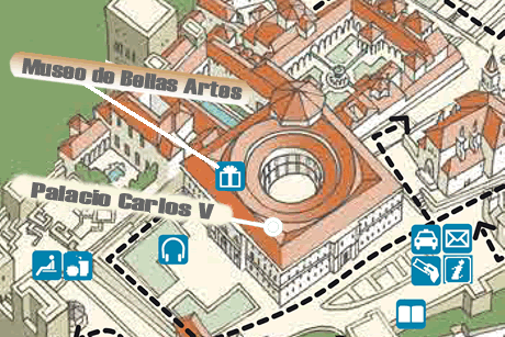 plano del museo bellas artes de granada dentro del palacio de carlos v