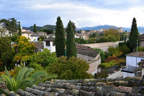 vista del albaicin y alhambra en fondo