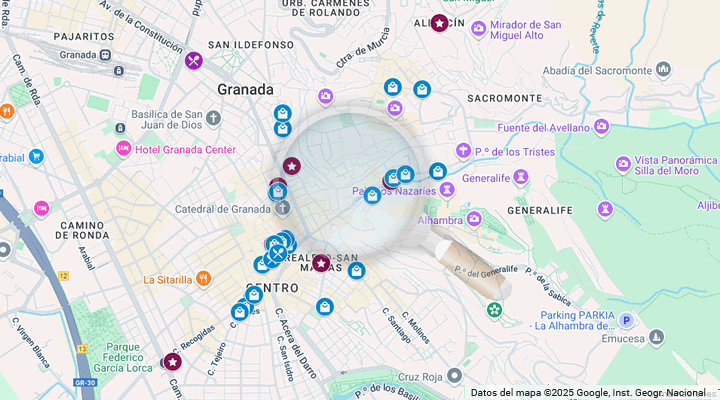 lugares donde ir de compras en granada mapa