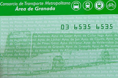tarjeta de los autobuses de pueblos de granada